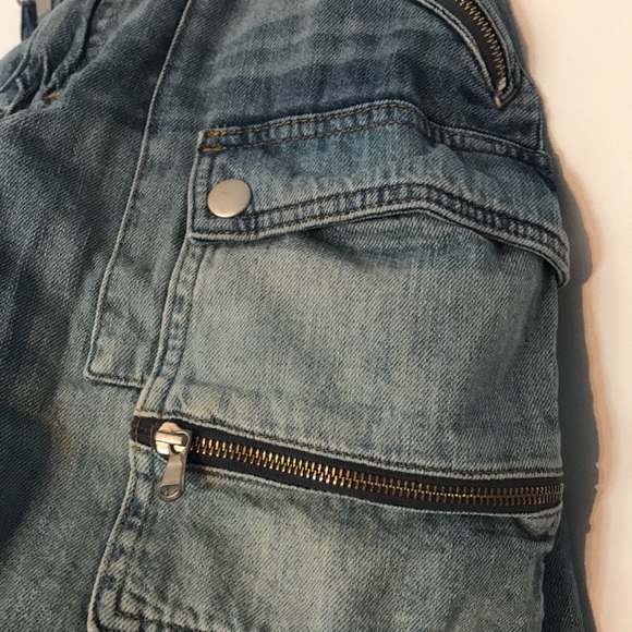 FREE PEOPLE JEAN SKIRT COOL POCKET DETAILING - Picture 6 of 8